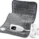 Electric Heating pad Electric Heat Pads with 6 Heat Settings & Auto Shut Off &Dry/Moist Heat Heating Pad for Back Arms Legs Neck Shoulder Knee Birthday Mother Father Girl Men Women (24"X12", Dark Grey)