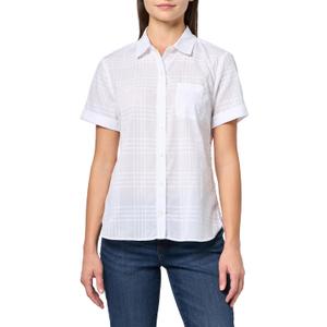 Nautica Women's Button Front Short Sleeve Camp Shirt (Medium, Bright White)