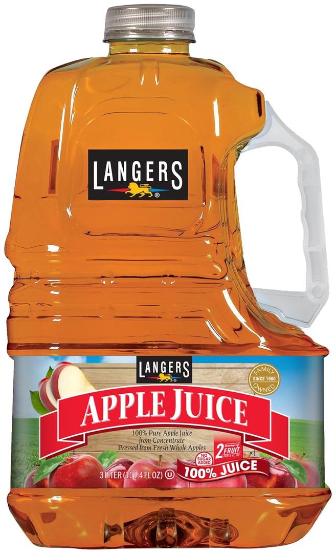 Langers 100% Juice, Apple, 101.4 Fl Oz (Pack of 4) BB Date: 2/10/26