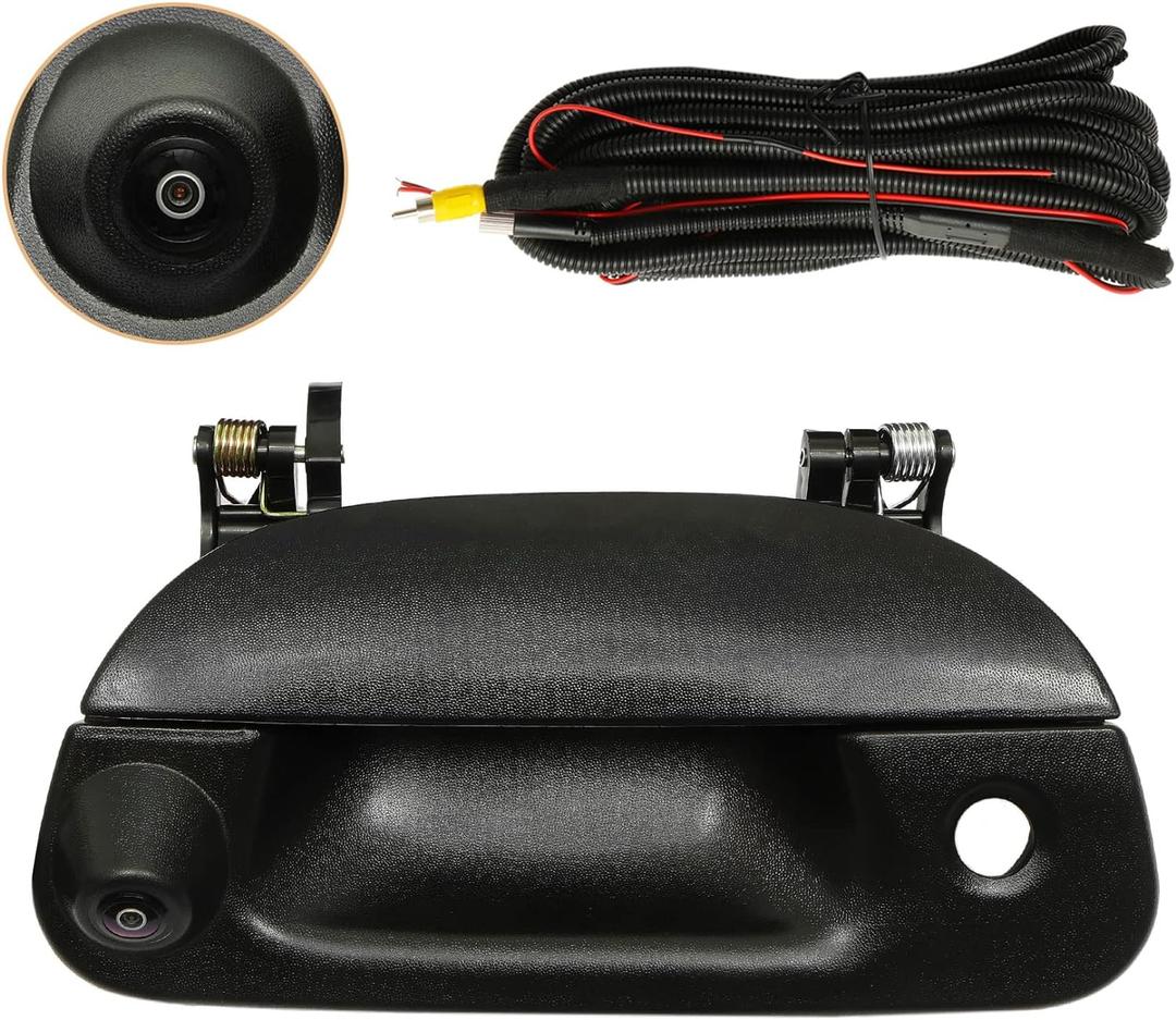 Backup Camera Tailgate Door Handle, Compatible with 1997-2003 Ford F-150, 1999-2007 Ford F-250 F-350 F-450 F-550, 2001-2005 Ford Explorer, 2001-2003 Ford LOBO, Rear View Reverse Camera, Back up Camera (Black)