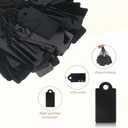 200 Pcs Black Price Tags, Gift Tags with Elastic String 1 x 0.5 Inch Jewelry Price Tag Writable Gift Tag Black Paper Hang Labels for Christmas Gifts Clothes Crafts Display Stocking Stuffers