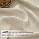 Warm Beige Pinch Pleated Linen Sheer Curtains 78 Inches Long for Dining Room, Memory Trained Light Filtering Cottage Core Windows Drapes Panels of 2 with Hooks & Rings Non See Through Thick Curtain