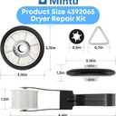 4392065 Dryer Repair Pulley Rollers Kit Replacement For Amana NED4655EW1 WED5590VQ0 Whirlpool WED7000DW1 WED4800XQ3 WED5000DW2 Maytag MEDC300BW0 MEDC200XW3 MEDC400VW0 Cabrio Kenmore 80 Series