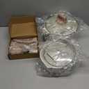 CAROTE 1.5Qt & 3.0Qt Sauce Pan Sets with Lid Cooking Pots Nonstick Saucepans Cookware Set with Pour Spout Small Kitchen Pot, Induction Comptable, Easy to Clean, PFOA FREE (White Granite)