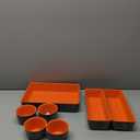 Teeo - Desktop Storage Drawers - Makeup Organizer Drawers - Office Drawer Organizer Tray - Pink Organizers and Storage - Home Desk Bins Dividers Box Compartment Organization - Pack of 7, Orange