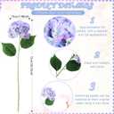 Hotop 12 Pieces Spring Artificial Hydrangea for Wedding Faux Fake Silk Hydrangea Flowers with Stems for Birthday DIY Bouquet Home Decorations Flower Arrangement Supplies(Blue Violet)