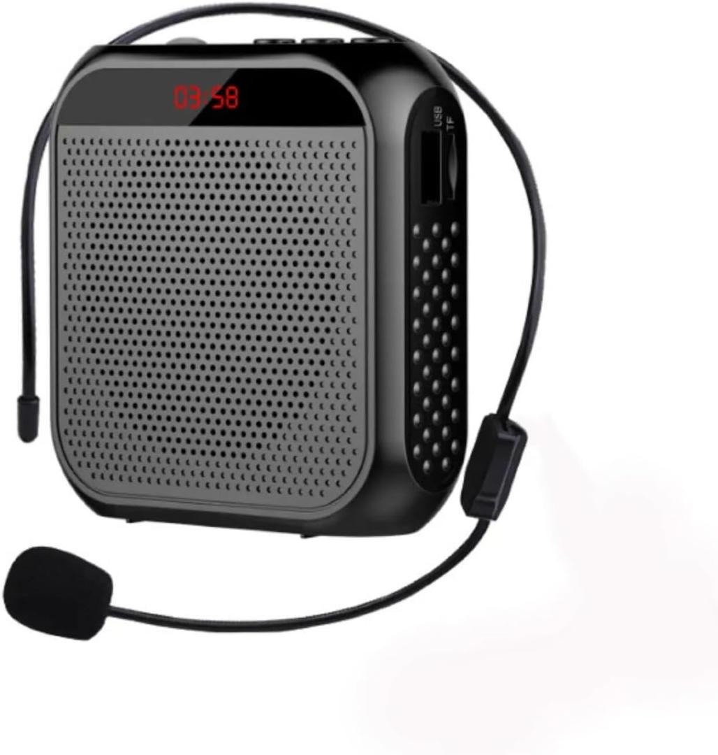 Portable Voice Amplifier with Microphone Headset and Waistband, Rechargeable 2200m Battery 10 Days Work Time, for Teacher Singing Training Presentation Tour