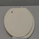Premium Elongated Toilet Seat with Slow-Close Design & Adjustable Hinges - Molded Wood Toilet Seat - Fits Standard Elongated Toilets - Oval Seat in Bone/Beige