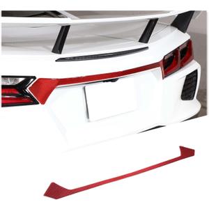 CHEAYAR Soft 3D Real Carbon Fiber Car Rear Tail Marker Trim Strip Sticker Trim Compatible with Corvette C8 Stingray Z06 Z51 2020 2021 2022 2023 Interior Decoration Accessories (Red)