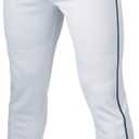 Easton Boys' Rival+ Baseball Pants | Full Length Semi-Relaxed Fit | Youth Sizes | Piped | Multiple Colors (Medium, White/Navy)