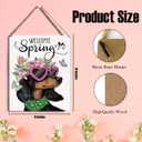 Welcome Spring Dachshund Decor Spring Decorations for Home Office Bathroom Tray Decor Spring Front Door Wall Home Decor 8 X 10 Inch