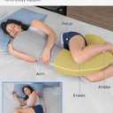 QUEEN ROSE Body Pillow, Full Body Support Pillow for Side Sleepers, Cooling Soft S Shaped Hug Pillow for Adults, Grey