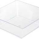 Restaurantware 10 Ounce Square Bowls 25 Disposable Serving Bowls Heavy-Duty - Premium Clear Plastic Salad Bowls For Parties Catering Or Buffets Serve Desserts Chips Popcorn Or Candies