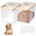 Giantree 2 Pack Airtight Dog Food Storage Container with 2 Scoops, Up to 10 lbs, Dog Cat Bird and Other Pet Food Storage Bin, Keep Pests Out, Translucent Body Keep Dry Fresh