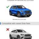 Wonderdriver 300lbs Roof Rack Cross Bars Compatible with Mercedes Benz GLE 2015-2025 with Raised Side Rails, Heavy Duty Aluminum Lockable Roof Rails Crossbars Cargo (Not for Panoramic sunroof)