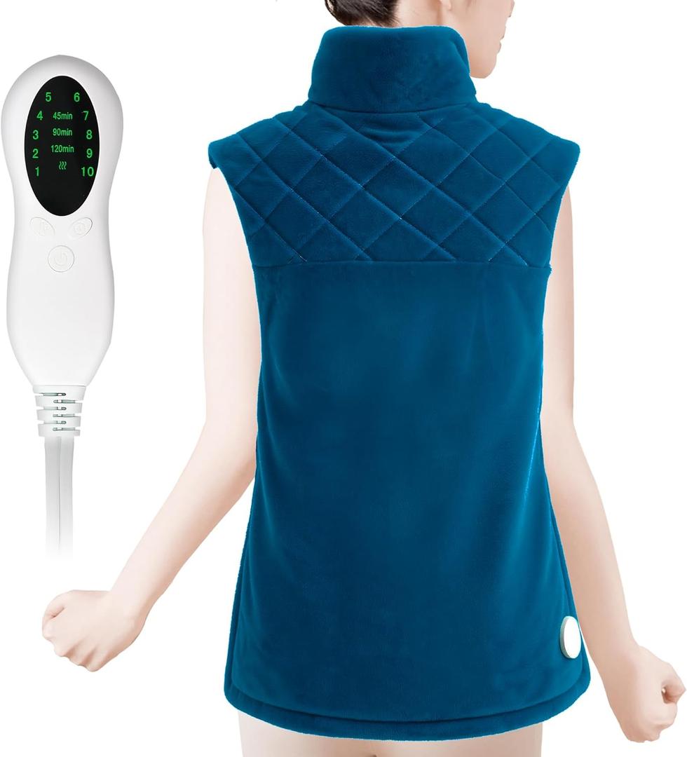 Weighted Heating Pad for Back Pain Relief,Holiday Gifts for Women Men Parents Wife,Heating Pad for Neck and Shoulders and Back,Machine Washable (Tibetan Blue)