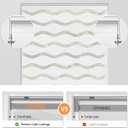 LazBlinds No Drill Cordless Zebra Blinds for Indoor Windows, Dual Layer Light Control Roller Shades for Day and Night, Light Filtering Sheer Shades for Home, 35" W x 72" H, White