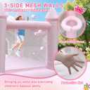 Indoor Bounce House with Ball Pit Pink Inflatable Bounce House,Jumping Bouncy House with Blower for Birthday Party Backyard Party Gifts, 9.17' X 8.17' X 8.17'