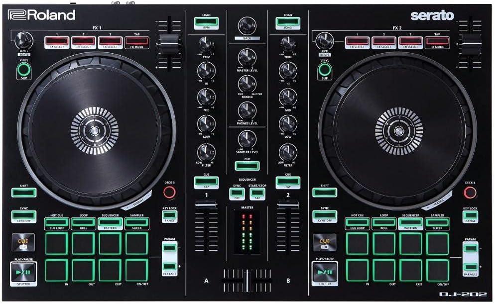 Roland Two-channel, Four-deck Serato DJ Controller with Serato DJ Pro upgrade (DJ-202)
