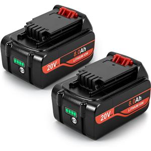 SANIU 2Pack 8000mAh Replacement for Black and Decker 20V Battery Lithium ion MAX 20 Volt Compatible with Black & Decker Batteries LBXR20 LBXR2020 LBX4020 LB2X4020-OPE