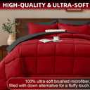 FUANNA Full Size Comforter Sets 7 Pieces, Reversible Bed in a Bag Full with All Season Premium Comforter, Bedding Sets Includes Comforter, Flat Sheet, Fitted Sheet, Pillowcases & Shams, Red & Black