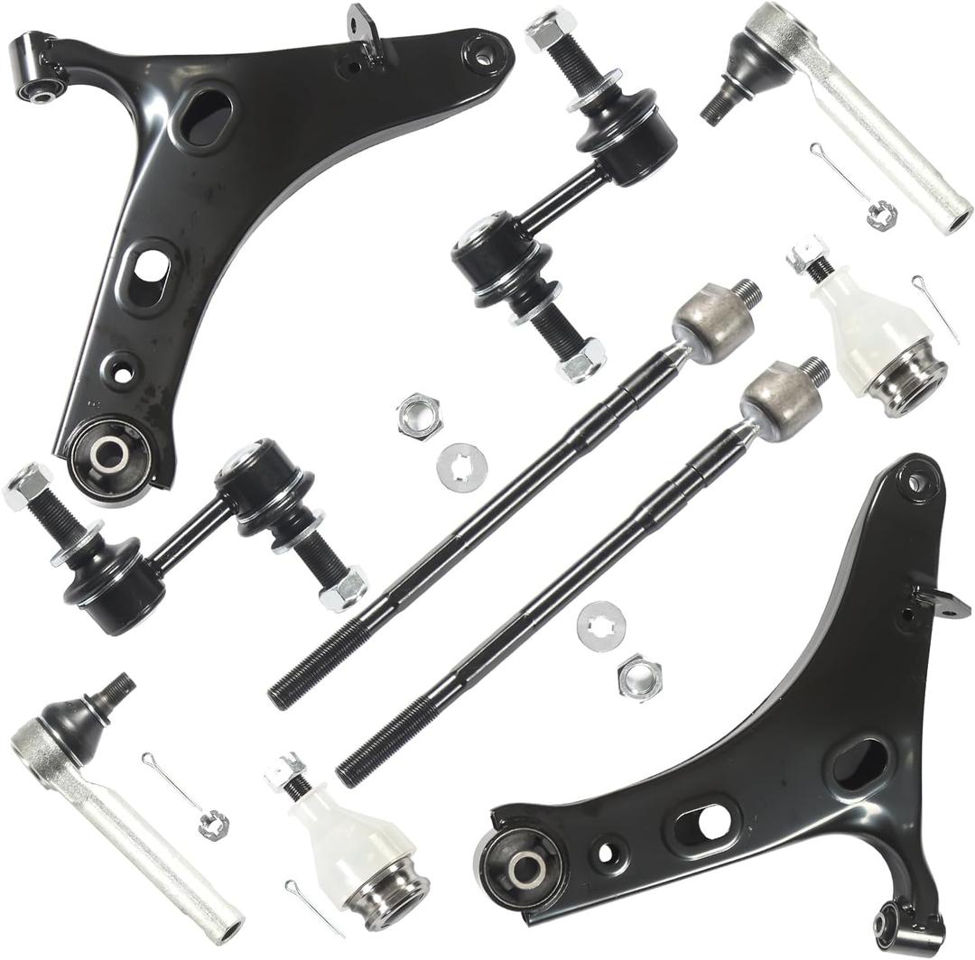 10PCS Suspension Kit Fits for Subaru Forester 2014 2015 2016 2017 2018 Front Lower Control Arm w/2 Ball Joint 2 Sway Bar Link 4 Outer & Inner Tie Rod End