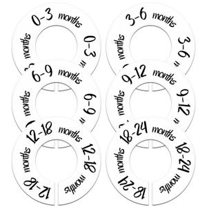 Pro Goleem Baby Closet Dividers Unisex Baby Closet Organizer for Nursery Baby Clothes Size Age Dividers Fits 1.5" Rod 6 PCS