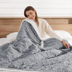 Heated Throw Blanket 50"x60"-Small Electric Blanket Throw for Office, Grey
450gsm Ultra-Thick 3D Jacquard Shaggy Sherpa, Faster Heating, Even Warmth No Cold Spots, Lower Energy Cost, Washable
