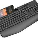 Wireless Keyboard with Wrist Rest, Full-size Ergonomic Keyboards with Phone Holder, Sleep Mode, 18 Multimedia Keys, Numeric Keypad, Silent 2.4GHz Cordless Keyboard for Mac/Windows/Computer/Laptop/PC