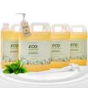 Eco Amenities - Pack of 4 Rectangular 1 Gallon Refill - Shampoo (Green Tea, 4-Pack, 1 Gallon Each)