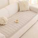 MEETSKY Couch Cover for Dog Washable, Non-Slip Sofa Protector for Loveseat Pet Friendly Sofa Covers for 2 Cushion Couch Dog Mats for Couches Soft Furniture Covers, 27.6" x 59", Oatmeal