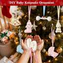 Lanpn 6 Pcs 2025 Baby's First Christmas Ornament 4" 5.5", 1st Xmas Tree Ornaments Gift Set for Baby Girl, Adorable Christmas Newborn New Bebe Keepsake, Personalised Name Holiday Hanging Decor, Pink
