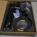 Ultra Long 3-Section Swing Arm 12X 30X Magnifying Glass with Light and Stand, 4-Way Large Strong Metal Clamp Lighted Magnifier Lamp, 5 Color Modes LED Magnifying Lamp for Workbench Crafting (35.2inch Black)