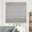 CHICOLOGY Cordless Roman Shade, Light Filtering Privacy Liner, Textured Belgian Denim Fabric, True-to-Size 27" W x 64" H, Inside/Outside/Ceiling Mount Window Treatment for Living Room Bedroom