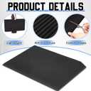 2.5 Inch Low Pile Transitional Non Slip Rectangular Rubber Angled Entry Mat for Wheelchairs Shock Absorption Indoor Outdoor Use, Black