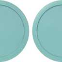 Replacement Lids fits Pyrex 2-Cup Glass Food Storage Container Bowls, 5-Inch Plastic Round Lids Covers for Pyrex 7200-PC, Airtight & Leakproof (2-Pack, Turquoise) (Turqoise)