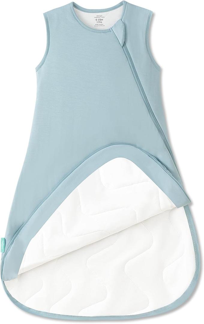 PurComfy Supersoft Sleep Sack 1.0 TOG, Premium Bamboo Viscose Baby Sleeping Bag, 2-Way Safe Zipper Sleep Sacks 15-24 Months (Slate)