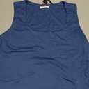 Zeagoo Women's Double Lined Square Neck Tank Top Sleeveless Basic Crop Tops Trendy Y2K Going Out Tops (Large, Blue)