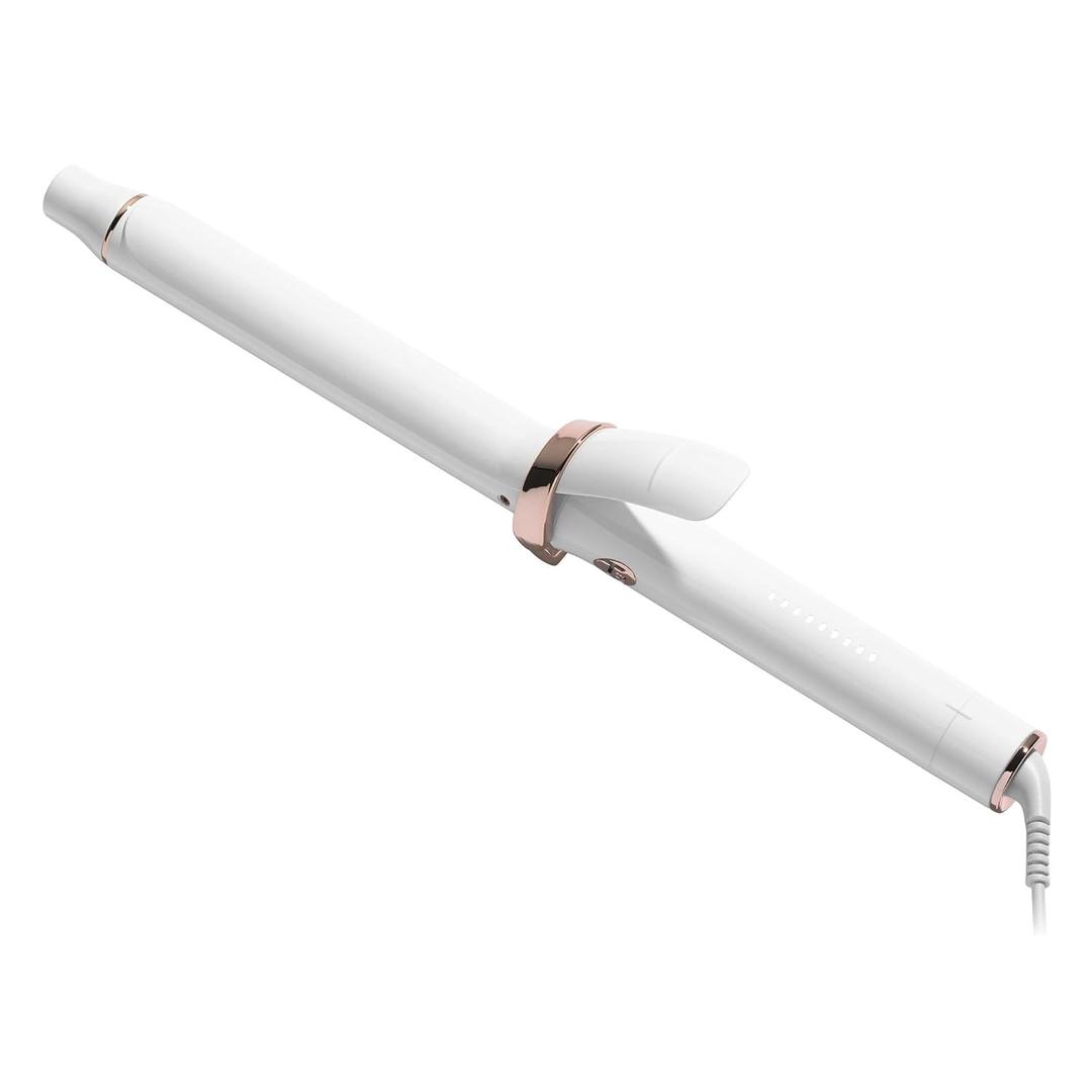 T3 SinglePass Curl X Extra-Long Barrel 1" Curling Iron with 9 Heat Settings and Ceramic Barrel for Fast Styling and Lasting Results on All Hair Types (White/Rose Gold)