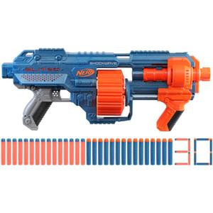 Nerf Elite 2.0 Shockwave RD-15 Blaster, 30 Nerf Darts, 15-Dart Rotating Drum, Pump-Action Slam Fire, Built-in Customising Capabilities