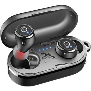 TOZO T10 Wireless Earbuds Bluetooth 5.3 Headphones, App Customize EQ, Ergonomic Design, 55H Playtime, Wireless Charging Case, IPX8 Waterproof Sound in-Ear Headset, New Version (Black)