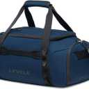 LEVEL8 Travel Duffle Bag Carry on Airline Approved, Water Resistant Sport Duffle, Weekender Bag for Men and Women, Blue, 30L, 19.8 X 9.9 X 9.7 Inches