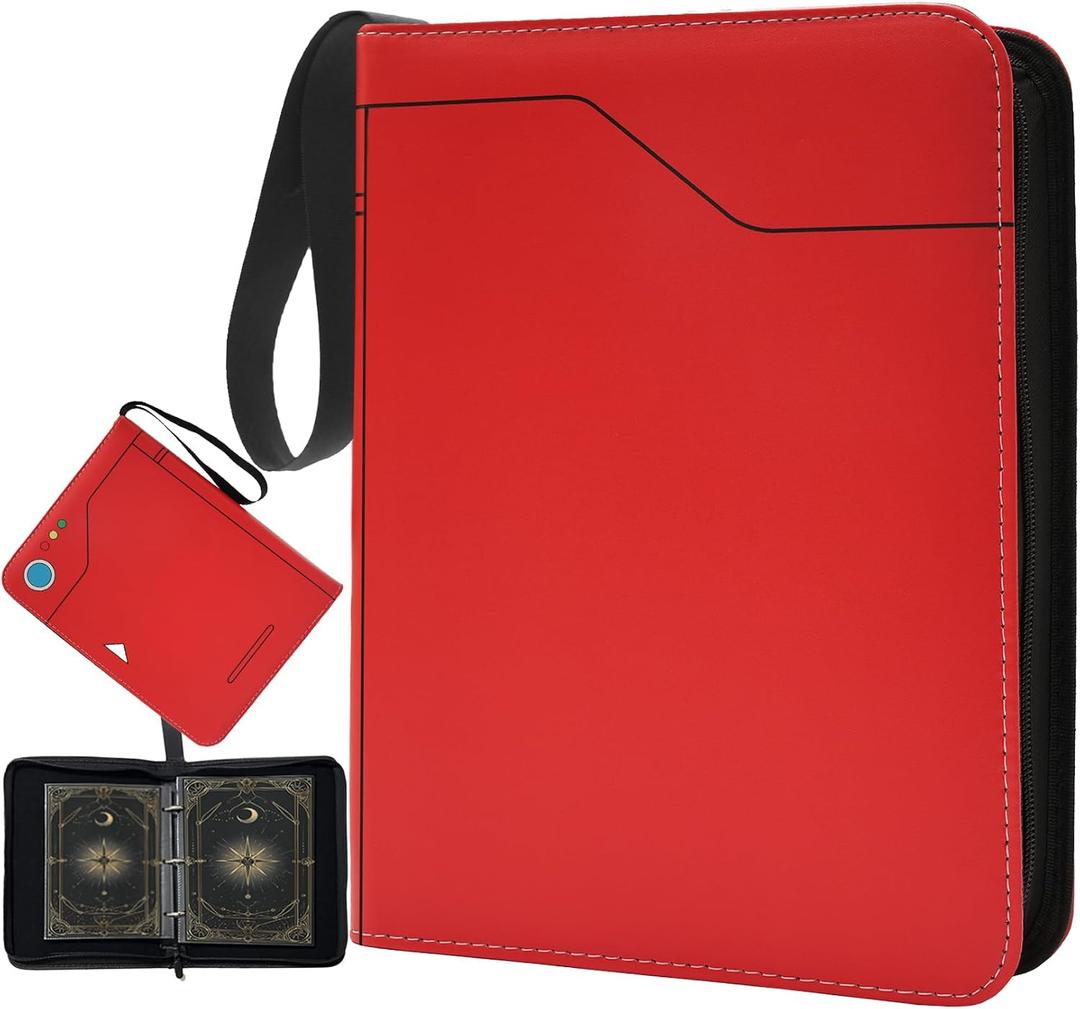 Jumbo Card Binder 100 Pockets Hold Oversized Big Card, 50 Pockets for L(5.4'' x 7.5''), 50 Pockets for XL(5.9'' x 8.1''), Sports Trading Card Collector Binder with Removable Sleeve