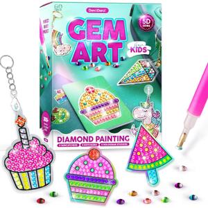 Diamond Art Kit for Kids - Gem Painting Arts & Crafts Kits for Ages 6-12, Gifts for 6, 7, 8, 9, 10, 11, 12 Year Old Boy & Girl - Girls Birthday Toys Gift Ideas - Craft Activities for Age 6+ Years