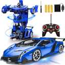 Remote Control Car - Transform Robot Toys for Boys Teens, Rechargeable RC Car with Lights, 2.4Ghz RC Car 1:18 Rechargeable 360 Rotating Race Transform Car Birthday Christmas Gifts for Kids (Blue)