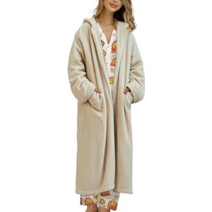 Unisex Pajama Set, Long Sleeve Button-Up Top and Pants, Soft Stretchy Sleepwear for Men and Women (Orange, L)