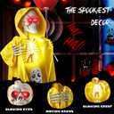 Halloween Animatronics Decorations Outdoor for Holding Candy and Gifts, 37 Inch Life Size with Balloon, Sound-Activated Sensor, Scary Decor for Home Party Indoor Outside Garden Lawn Grave Yard