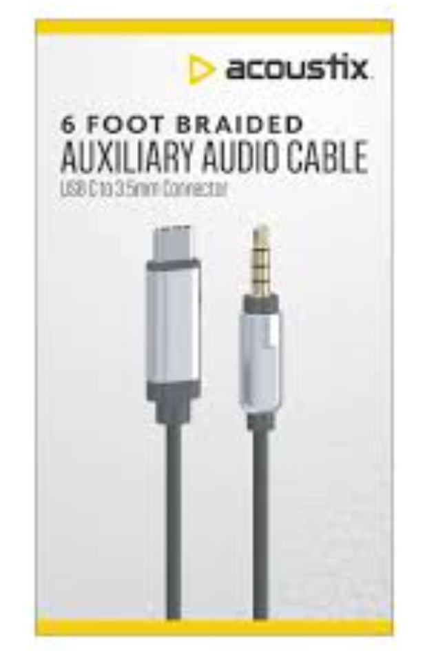 ACX USB C TO 3,5MM CABLE 6FT BK