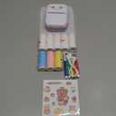 Mini Printer Portable, Inkless Sticker printer with 8 Rolls Paper, Bluetooth Wireless mini thermal printer Compatible with iOS + Android for Journal, Memo, Photo, Print Pod Gifts for Girls Kids (Pink)