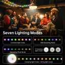 MORIKO Camping String Lights, 2 in 1 Colorful Outdoor String Lights with 7 Lighting Modes (33FT), IPX4 Waterproof, 25s Rapid Recovery, Rechargeable LED Camping Lantern for Outdoor Tent Hiking Decor